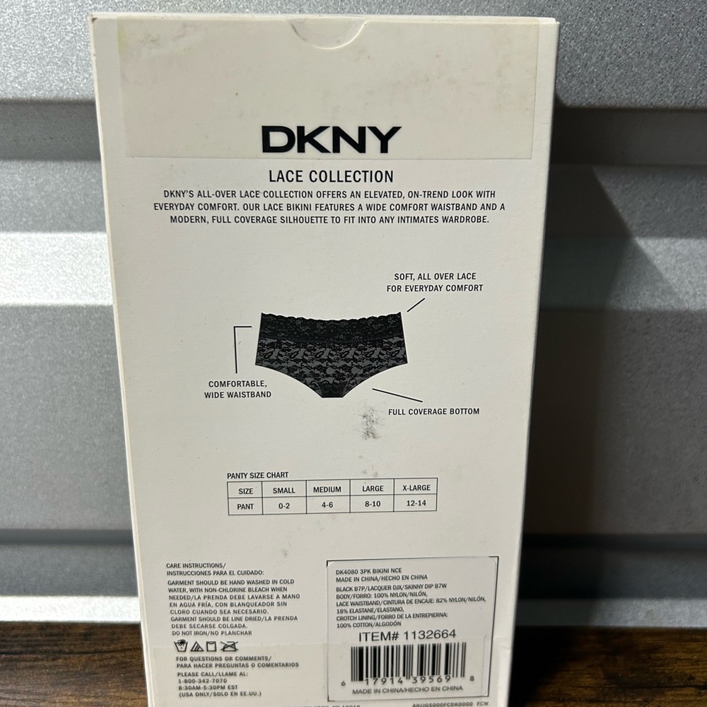 BRAND NEW DKNY Women's Lace Collection Bikini 3-Pack Size SMALL black Red Beige - Picture 4 of 4
